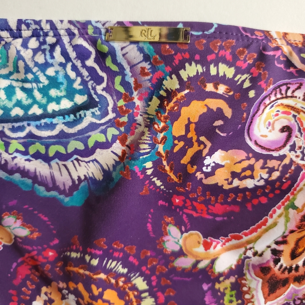 NWT Lauren Ralph Lauren Paisley Print Hipster Bikini Bottom - Picture 9 of 11
